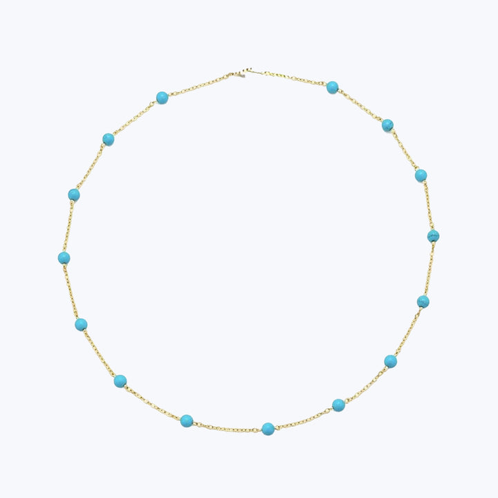 Image for Italian 18KYG Turquoise and Gold Chain Necklace