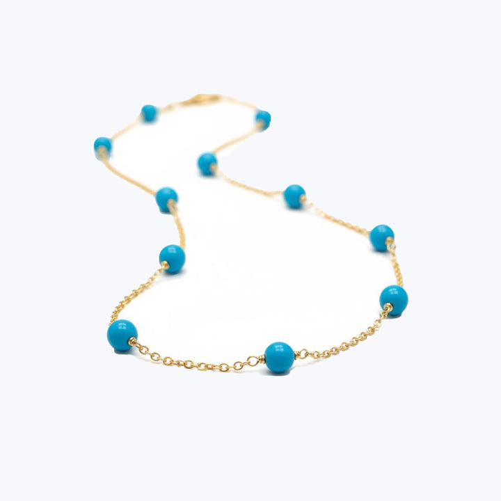 Image for Italian 18KYG Turquoise and Gold Chain Necklace