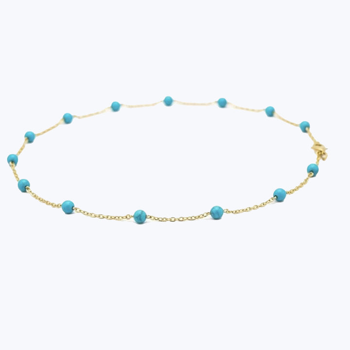 Image for Italian 18KYG Turquoise and Gold Chain Necklace