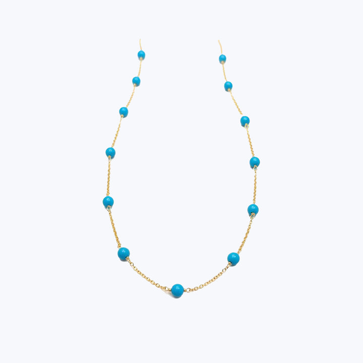 Image for Italian 18KYG Turquoise and Gold Chain Necklace