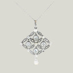 Image for Platinum Art Deco Natural Pearl Diamond Pendant