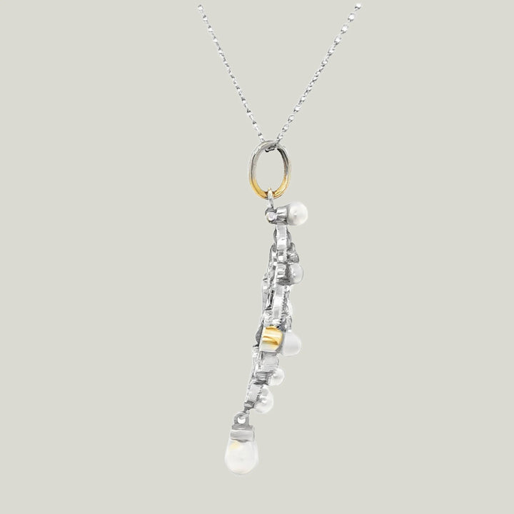 Image for Platinum Art Deco Natural Pearl Diamond Pendant
