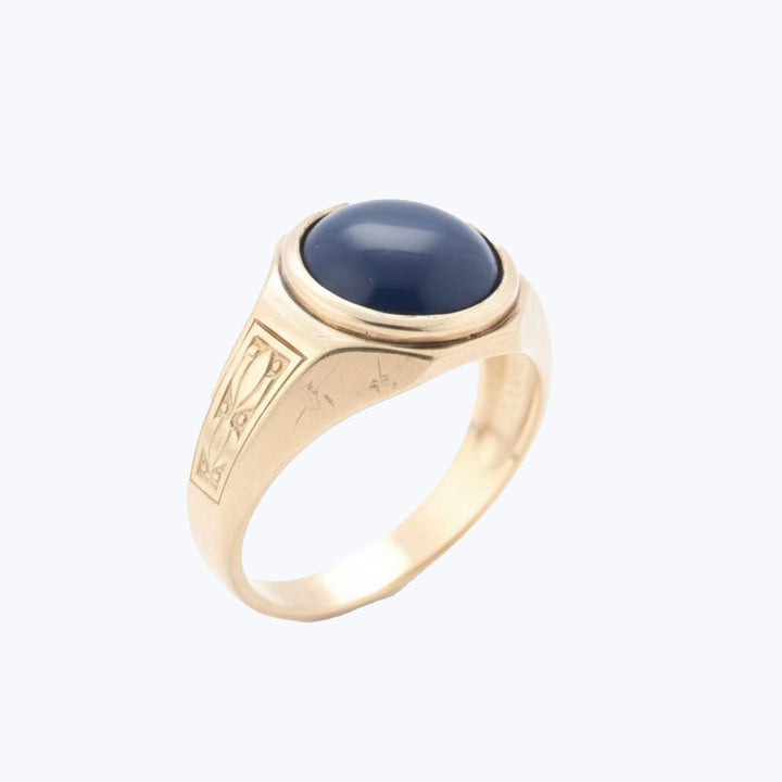 Image for J.E. Caldwell 10KYG Lapis Lazuli Ring Circa 1910