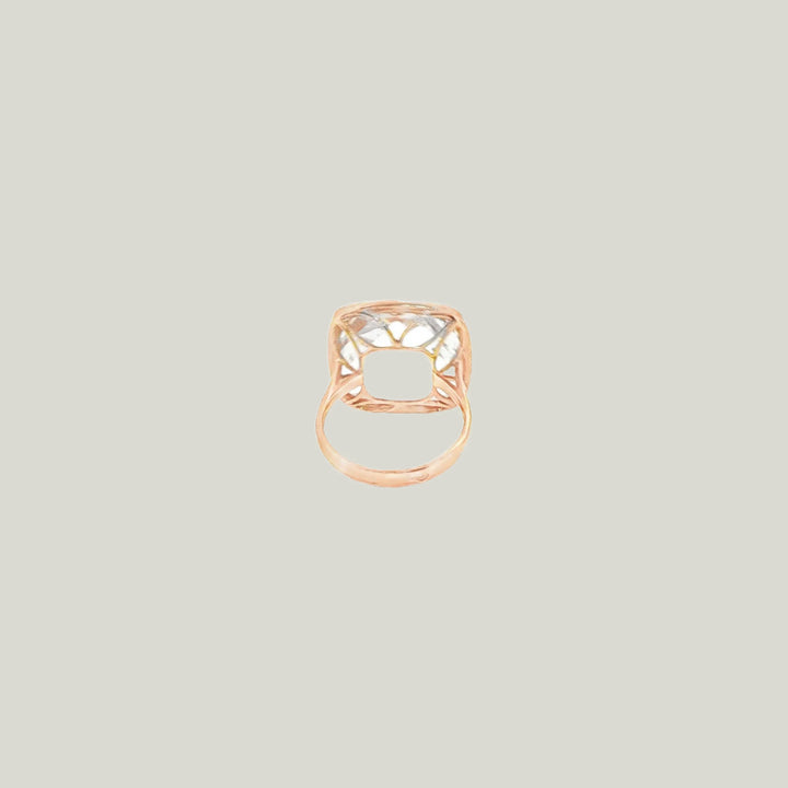 Image for Italian 14KRG Pink Quartz and Diamond Cocktail Ring