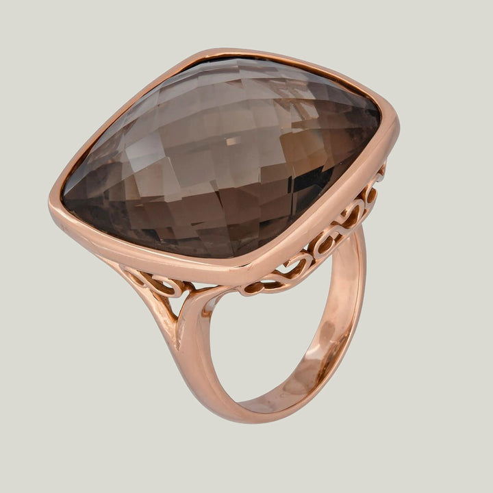 Image for Italian 14KRG Smokey Quartz Cocktail Ring