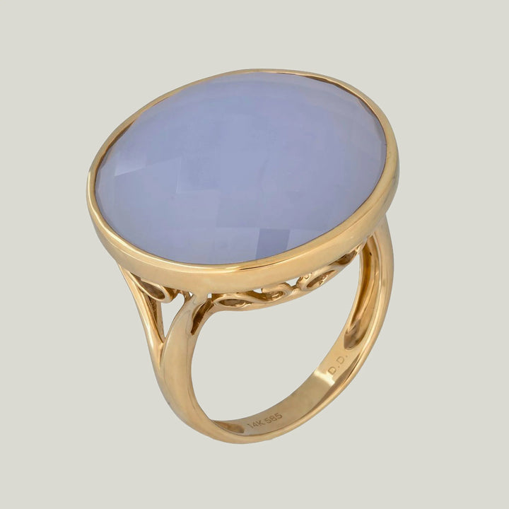 Image for Italian 14KYG Lavender Quartz Cocktail Ring