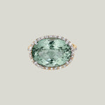 Green Quartz & Diamond Cocktail Ring