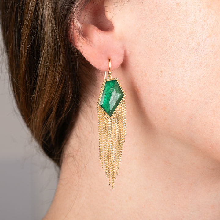 Image for One of a Kind Emerlad Tassel Earrings