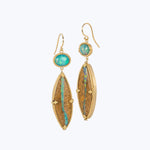 Image for 19.1 cts. Opalized wood and 2.43 cts. Ethiopain Opal Earrings in 18k