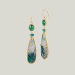 Image for One of a Kind Chrysoprase, Apatite and Emerald Earrings