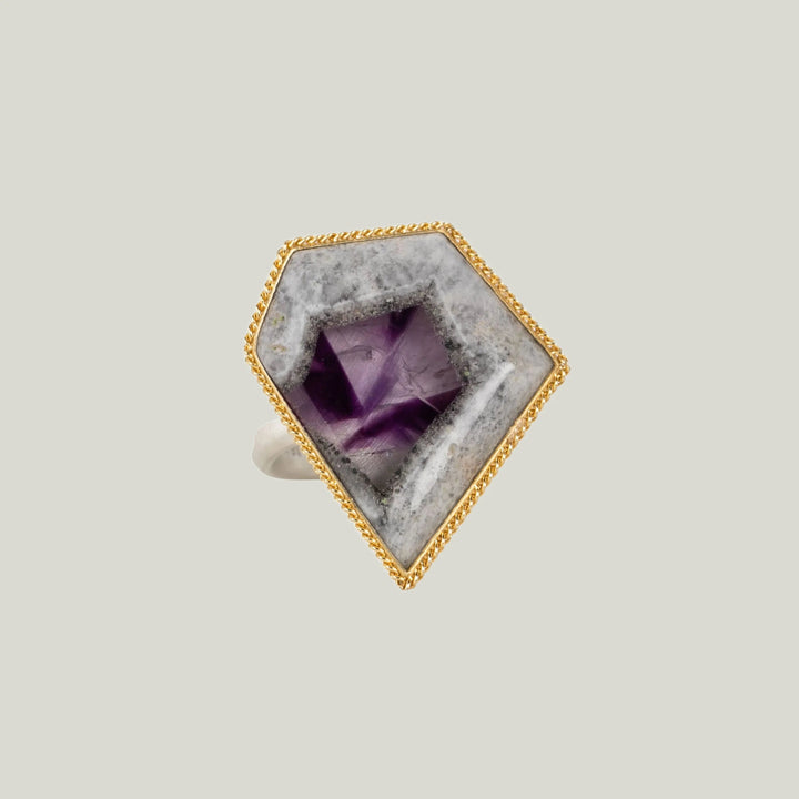 Image for One of a Kind Geometric Amethyst Ring