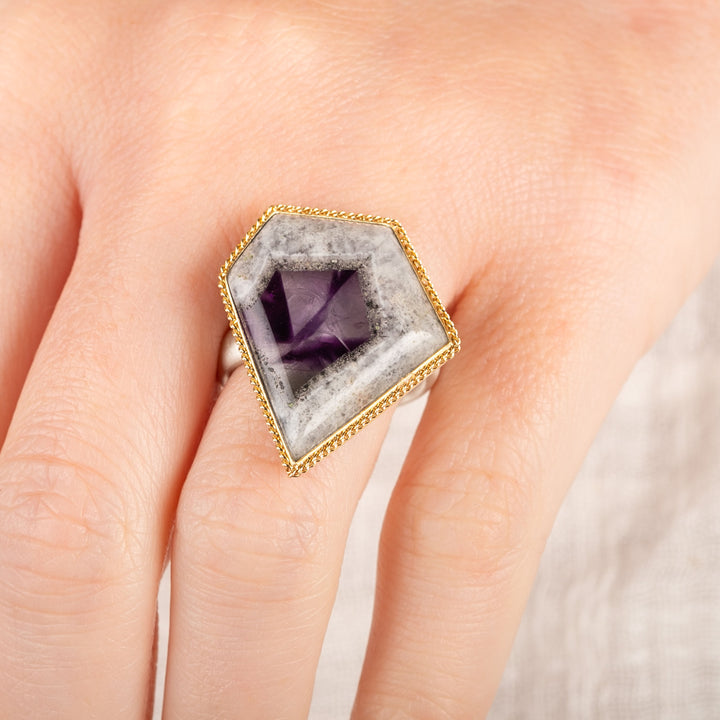 Image for One of a Kind Geometric Amethyst Ring