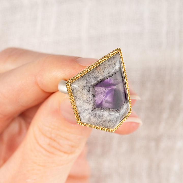 Image for One of a Kind Geometric Amethyst Ring