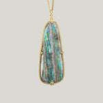 Image for One of a Kind Boulder Opal Necklace with Silver Diamonds