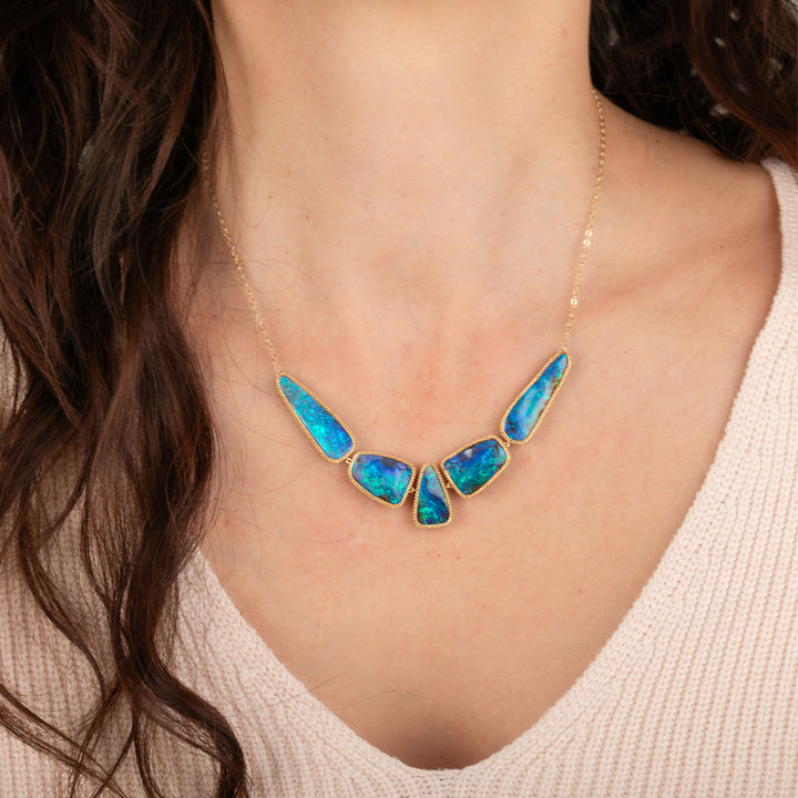 Image for One of a Kind 5-stone Boulder Opal Necklace