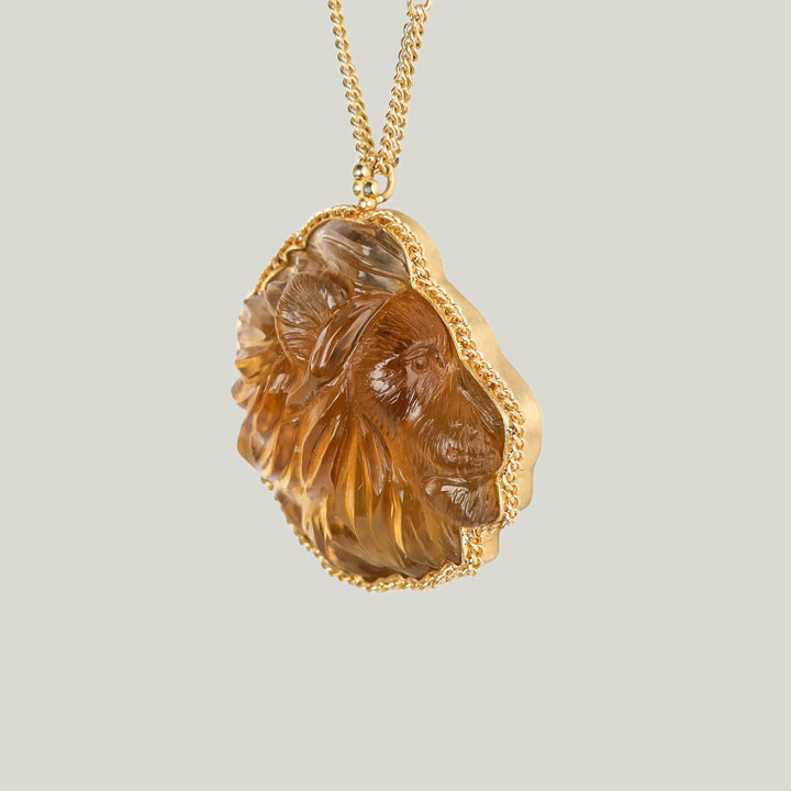 Image for One of a Kind Citrine Lion Necklace