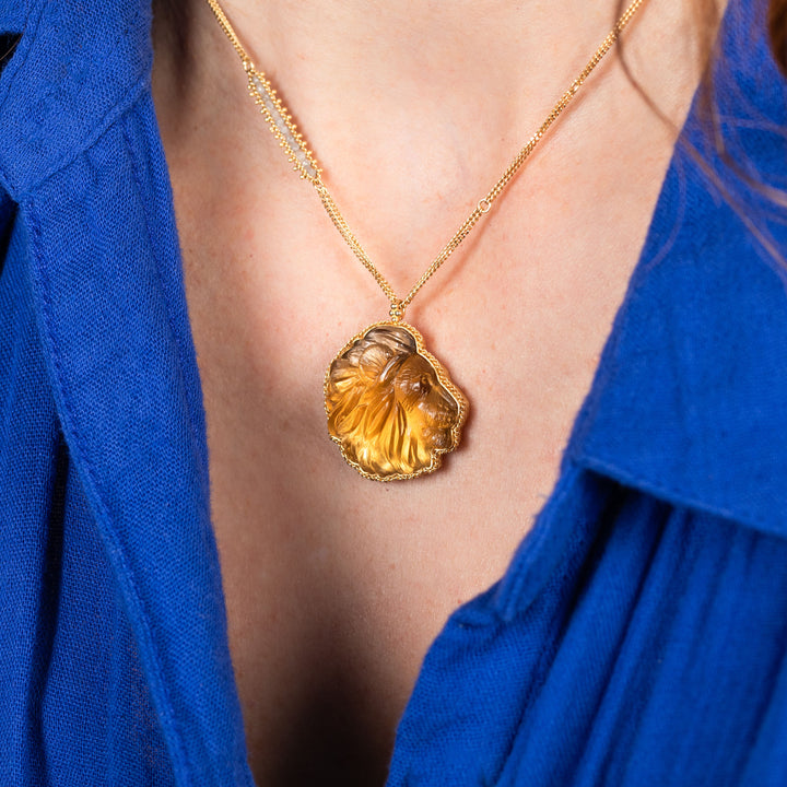 Image for One of a Kind Citrine Lion Necklace