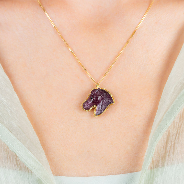 Image for One of a Kind Tourmaline Horse Necklace