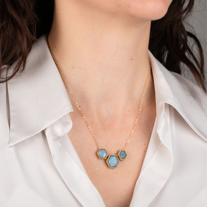 Image for One of a Kind 3-stone Aquamarine Necklace
