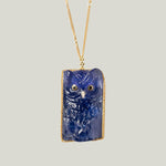 Image for 77.2 cts. Tanzanite Owl Necklace with Silver Diamonds in 18k