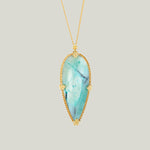 Image for One of a Kind Petrified Wood/Blue Opal Necklace