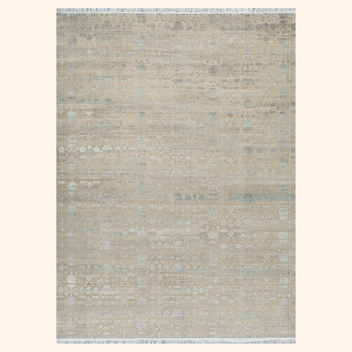 Image for Beige & Grey Transitional Wool Silk Blend Rug - 10' x 14'