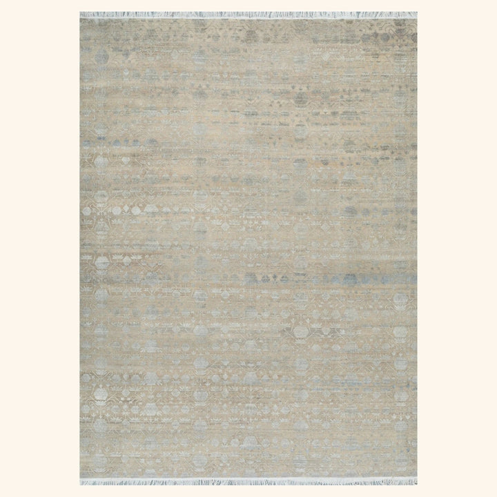 Image for Beige & Grey Transitional Wool Silk Blend Rug - 10' x 14'