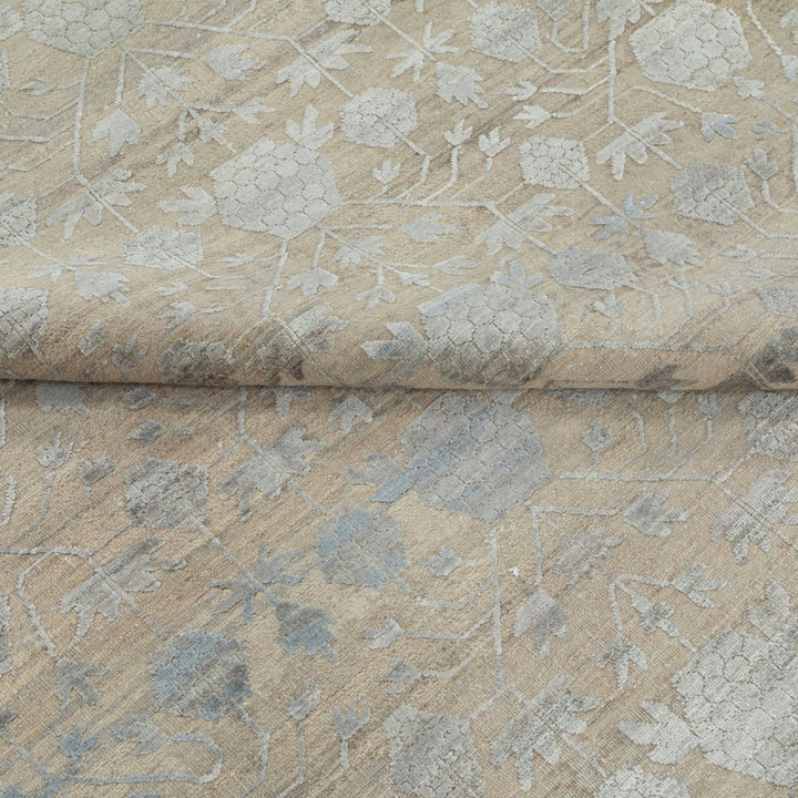 Image for Beige & Grey Transitional Wool Silk Blend Rug - 10' x 14'
