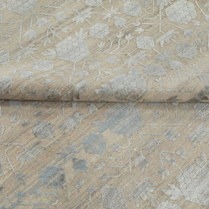 Image for Beige & Grey Transitional Wool Silk Blend Rug - 10' x 14'