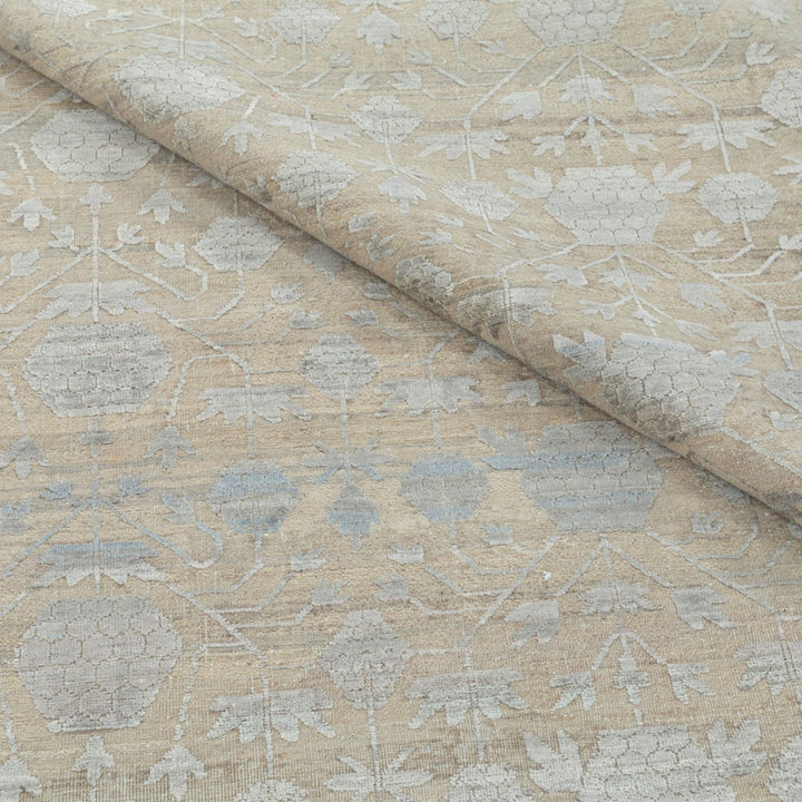 Image for Beige & Grey Transitional Wool Silk Blend Rug - 10' x 14'