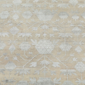 Image for Beige & Grey Transitional Wool Silk Blend Rug - 10' x 14' - hover