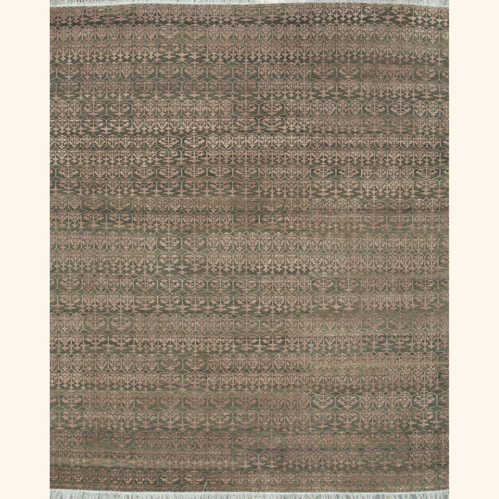 Image for Olive & Pink Transitional Wool Silk Blend Rug - 8' x 10'