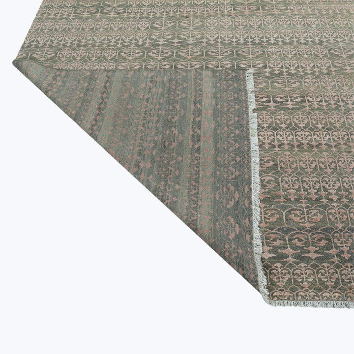 Image for Olive & Pink Transitional Wool Silk Blend Rug - 8' x 10'