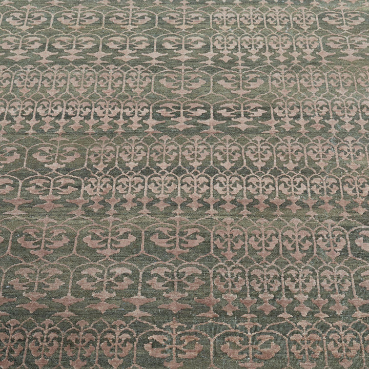 Image for Olive & Pink Transitional Wool Silk Blend Rug - 8' x 10'