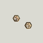 Image for Hexagon Diamond stud earrings 18k yg bezel set .53cttw