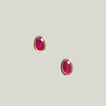 Image for Ruby Stud Earrings 18k yg bezel set 1.2 ctw