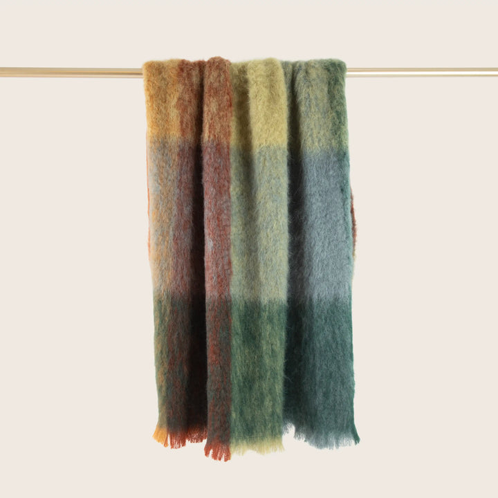 Mohair Check Throw