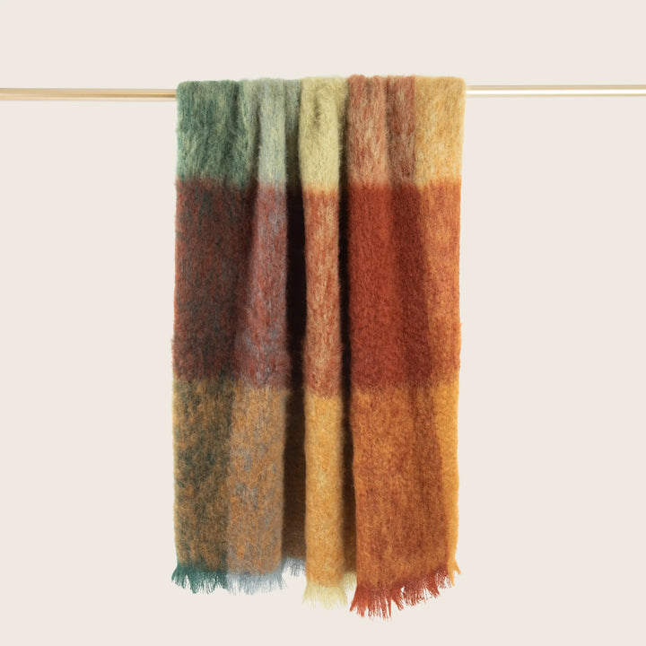 Mohair Check Throw