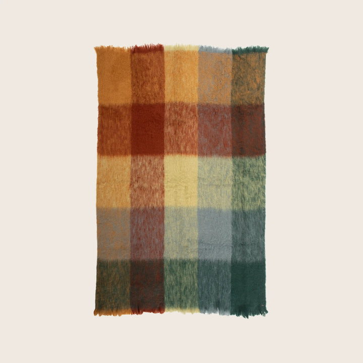Mohair Check Throw