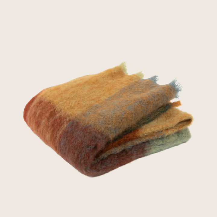 Mohair Check Throw