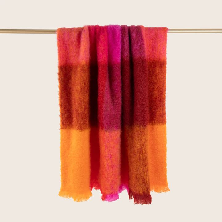 Mohair Check Throw