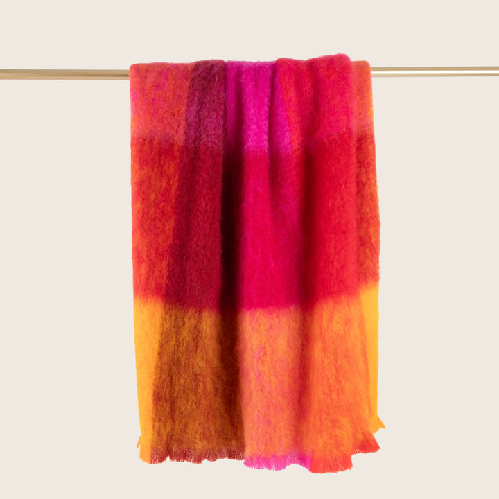 Mohair Check Throw