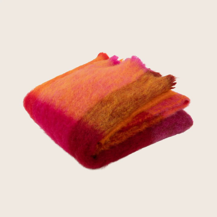 Mohair Check Throw