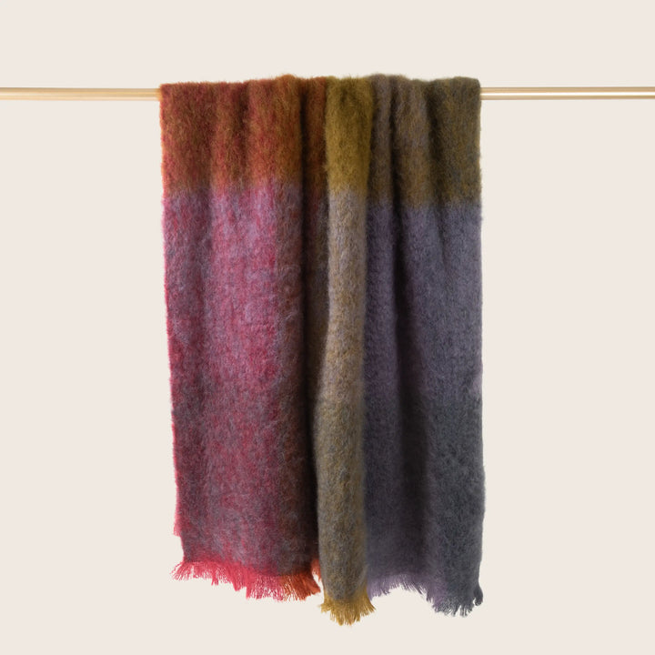 Mohair Check Throw