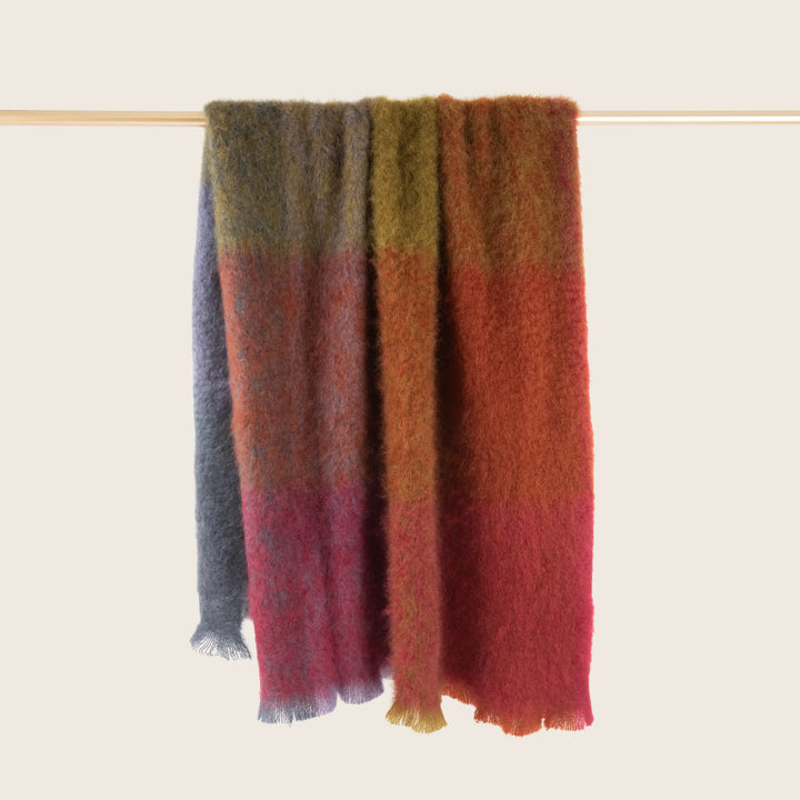 Mohair Check Throw