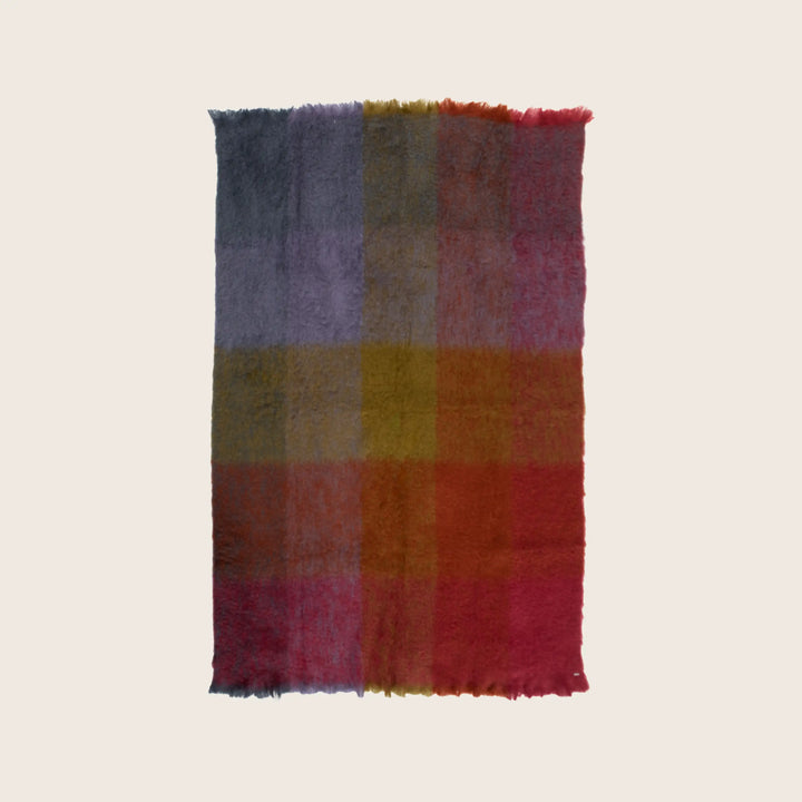 Mohair Check Throw