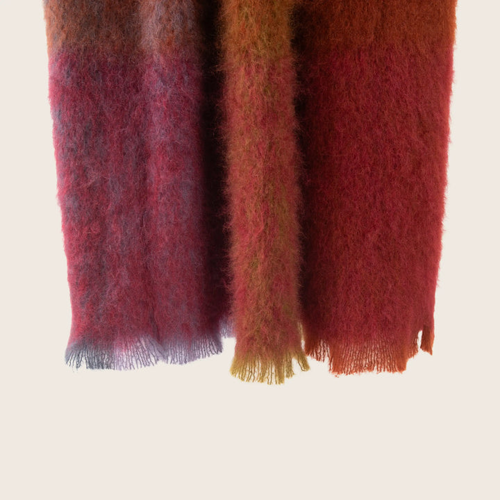 Mohair Check Throw