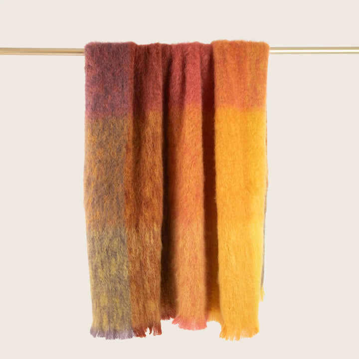 Mohair Check Throw