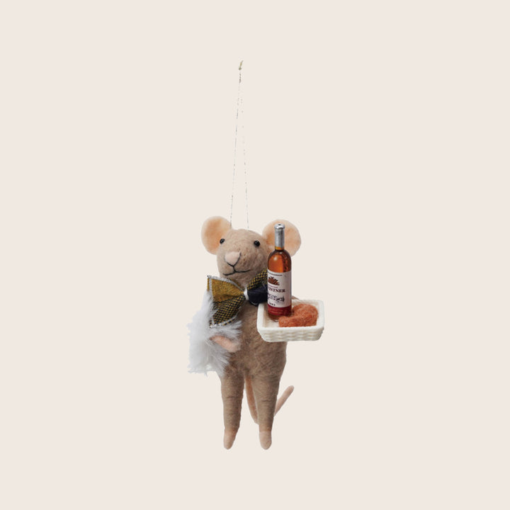 Image for Wool Felt Mouse Gourmand Ornament, Assorted