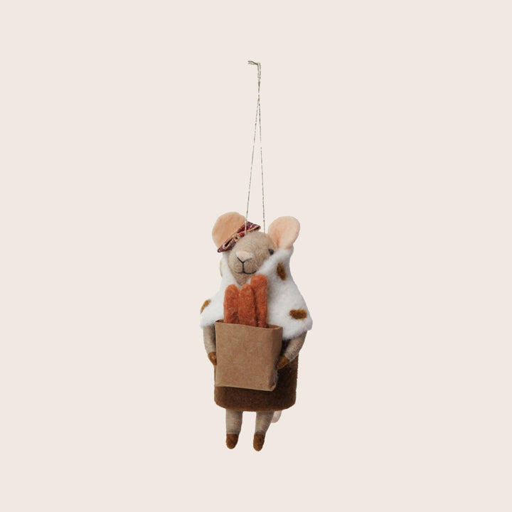 Image for Wool Felt Mouse Gourmand Ornament, Assorted